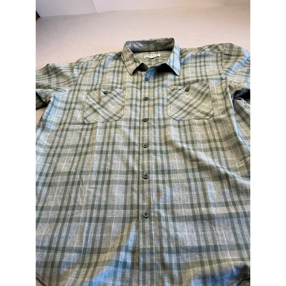 Orvis Other - Orvis Short Sleeve Button Down Shirt Green‎ Plaid Hiking Outdoor XXL Classic Fit